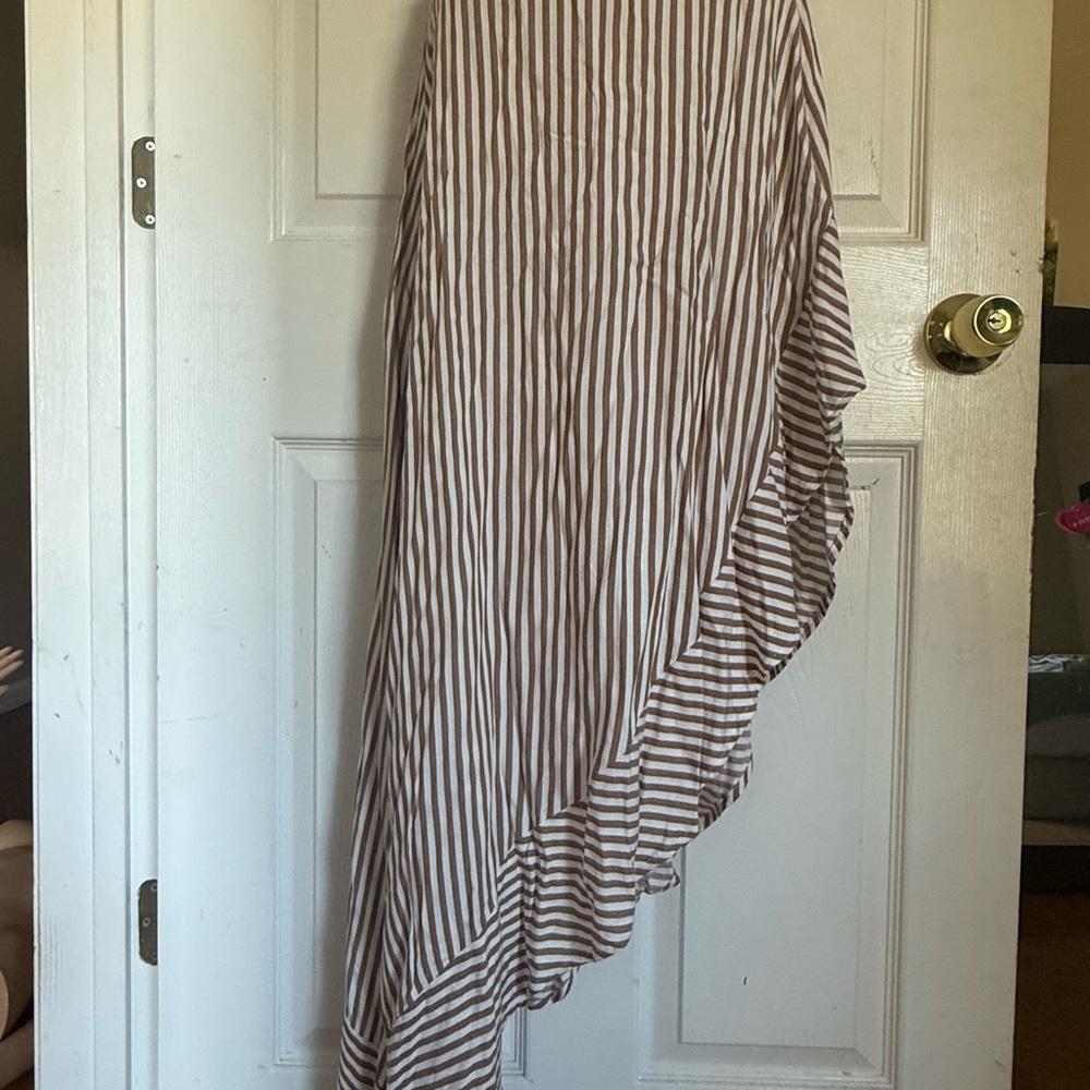 Lulu's Brown and White Striped Skirt